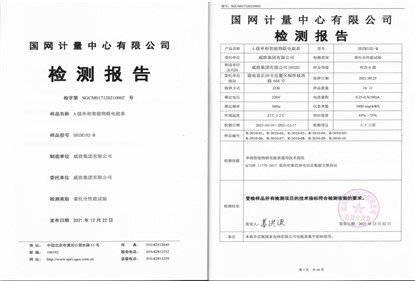 新年伊始，，，双喜临门！威胜集团单相智能物联电能通过国网计量中心全性能检测认证及荣获2021年度中国仪器仪表学会科技前进一等奖！