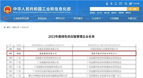构建产品全周期绿色治理系统|威胜集团荣获国家级“绿色供应链治理企业”称呼！