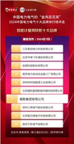 喜讯 | 威胜集团荣获2024中国电力电气“智能计量周转柜十大品牌”声誉